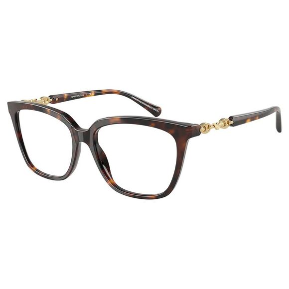 Emporio Armani EA 3248 5026 Shiny Havana Plastic Cat-Eye Eyeglasses 53mm